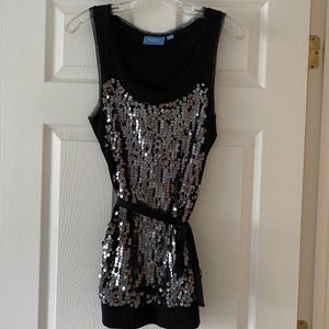 Black sequin tank top